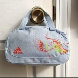 Adidas Sky Blue Bag with Red Logo and Yellow Accents